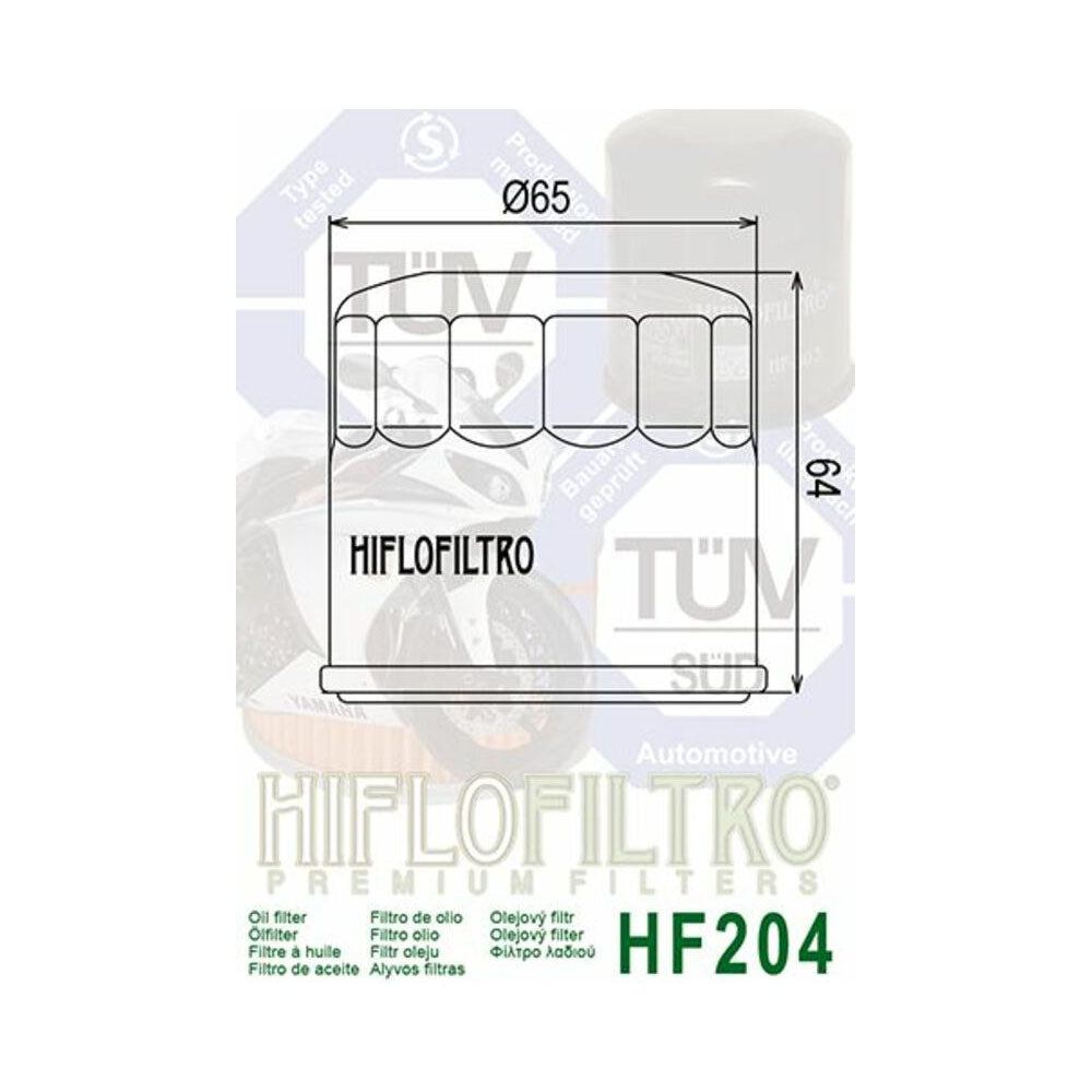 Filtre Ă huile HIFLOFILTRO HF204 pour motos 4 temps - 1000519