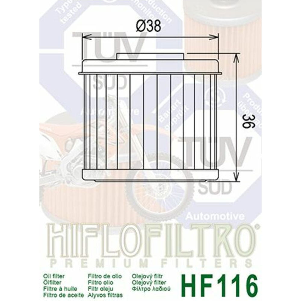 Filtre à huile Hiflofiltro HF116 - 2